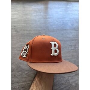Ebbets Field Flannels Brooklyn Royal Giants Fitted Hat 7 3/8 Orange Brown Cap